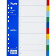 Noki 59125 Plastik Ayraç A4 10 Renk - NOKİ