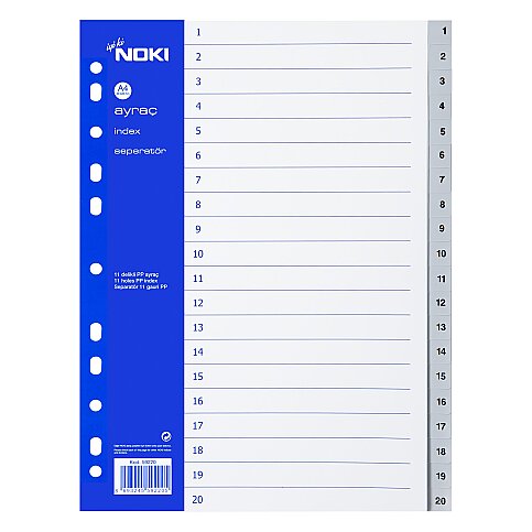 NOKİ 59220 PLASTİK AYRAÇ A4 1-20 RAKAM - 1