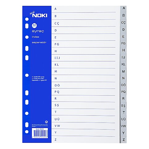 NOKİ 59229 PLASTİK AYRAÇ A4 A-Z HARF - 1