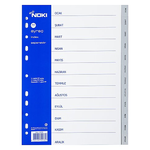 NOKİ 59280 PLASTİK AYRAÇ A4 AYLAR OCAK-ARALIK - 1