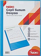 NOKİ 64110-N CEPLİ SUNUM DOSYASI A4 MAVİ 10LU - NOKİ