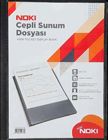 NOKİ 64110-N CEPLİ SUNUM DOSYASI A4 SİYAH 10LU - 1