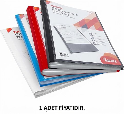 NOKİ 641100-N-010 CEPLİ SUNUM DOSYASI A4 BEYAZ 100LÜ - 2