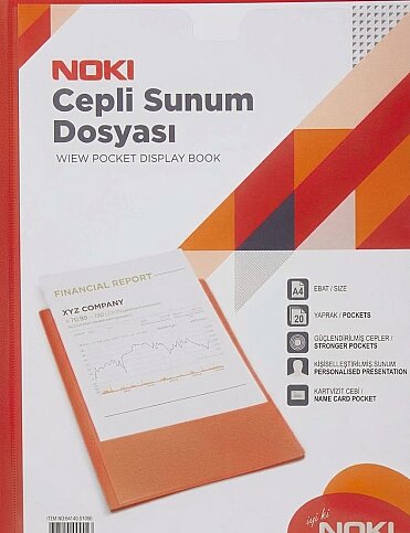 NOKİ 64120-N CEPLİ SUNUM DOSYASI A4 KIRMIZI 20Lİ - 1