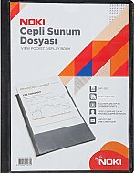 NOKİ 64120-N-190 CEPLİ SUNUM DOSYASI A4 SİYAH 20Lİ - NOKİ