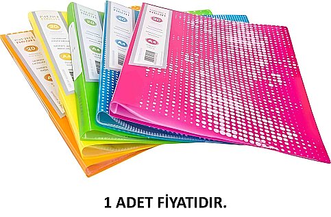 NOKİ 64120-N SUNUM DOSYASI A4 NEON TURUNCU 20Lİ - 1