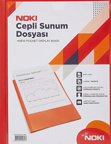 NOKİ 64130-N-080 CEPLİ SUNUM DOSYASI A4 KIRMIZI 30LU - 1