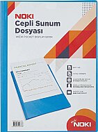 NOKİ 64130-N-130 CEPLİ SUNUM DOSYASI A4 MAVİ 30LU - NOKİ