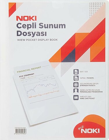 NOKİ 64160-N CEPLİ SUNUM DOSYASI A4 BEYAZ 60LI - 1