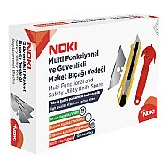 NOKİ 6600 GÜVENLİKLİ GENİŞ MAKET BIÇAĞI YEDEĞİ 60x19mm 10LU - NOKİ