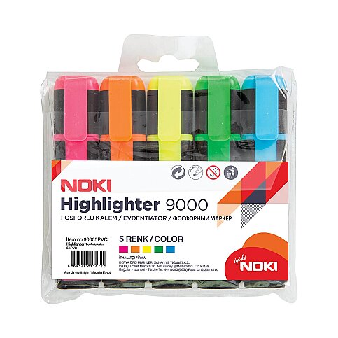 NOKİ 9000P5 FOSFORLU KALEM SETİ 5 RENK - 1
