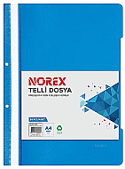 NOREX UL50T-130 TELLİ DOSYA MAVİ 50Lİ - NOREX