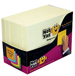 NOT YAZ KB-3525 ADVANTAGE YAPIŞKANLI NOT KAĞIDI 75x100 100 YAPRAK SARI 6LI KUTULU SET