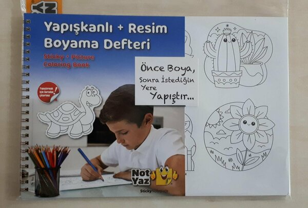 NOT YAZ RB-0332 YAPIŞKANLI DESENLİ RESİM VE BOYAMA DEFTERİ (RB-0332)