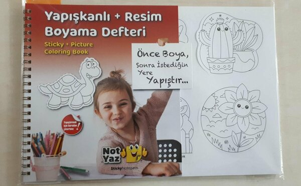 NOT YAZ RB-0547 YAPIŞKANLI DESENLİ RESİM VE BOYAMA DEFTERİ (RB-0332)