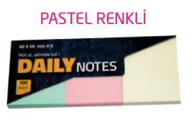 Not Yaz Sb-7820 Yapışkanlı Not Kağıdı 40x50 100 Yaprak Pastel 3 Renk Set - 1