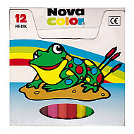 NOVA COLOR NC-1112 SİLİNDİR MUM PASTEL BOYA 12 RENK - NOVA COLOR