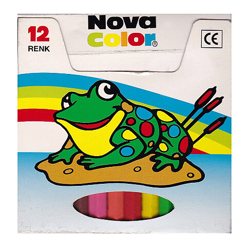 NOVA COLOR NC-1112 SİLİNDİR MUM PASTEL BOYA 12 RENK - 1