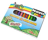 NOVA COLOR NC-1112 SİLİNDİR MUM PASTEL BOYA 12 RENK - NOVA COLOR