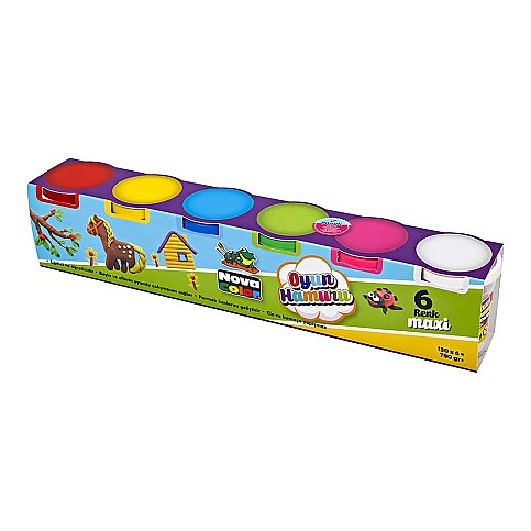 NOVA COLOR NC-4107 MAXİ OYUN HAMURU SETİ 6 RENKx100gr - 1