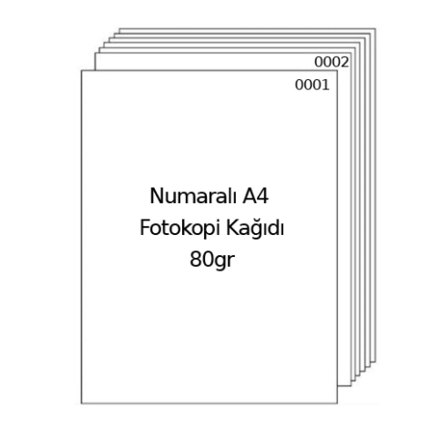 Numaralı Fotokopi Kağıdı A4 (1-1250) 80gr - 2