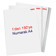 NUMARALI FOTOKOPİ KAĞIDI A4 (1-150) 80gr - 