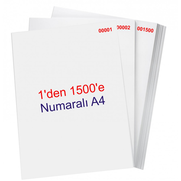 Numaralı Fotokopi Kağıdı A4 (1-1500) 80gr - 1