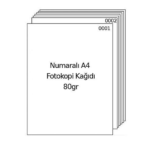 NUMARALI FOTOKOPİ KAĞIDI A4 (1-500) 80gr - 1