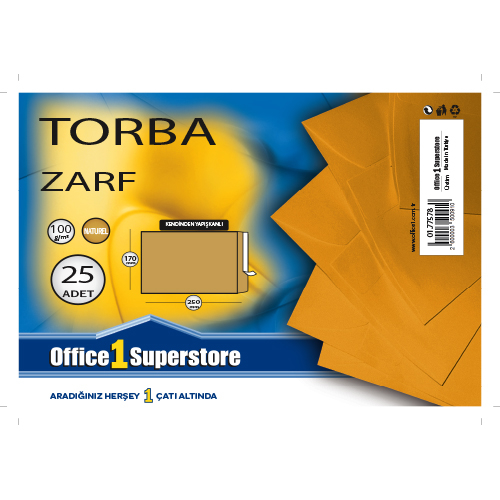 OFMA TORBA ZARF 170x250 NATURA 100gr 25Lİ