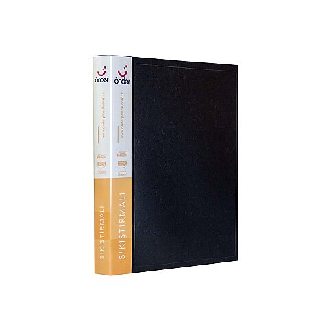 ÖNDER 1108-3 A4 PLASTİK SIKIŞTIRMALI DOSYA SİYAH - 1