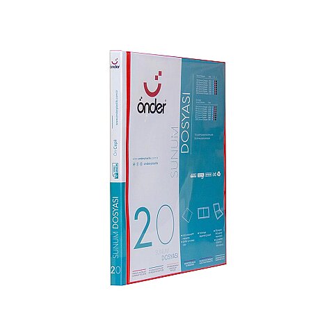 ÖNDER 1220-2 ÖN CEPLİ SUNUM DOSYASI KIRMIZI 20Lİ - 1
