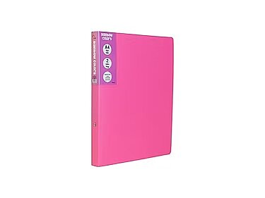 ÖNDER 123-23 RAİNBOW PLASTİK KAPAK HALKALI DOSYA 2 HALKA PEMBE - 1