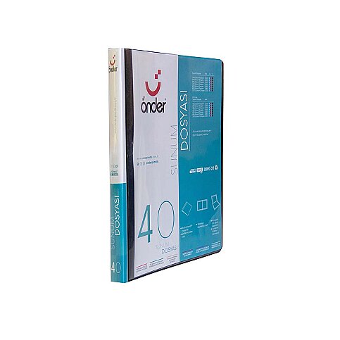 ÖNDER 1240-3 ÖN CEPLİ SUNUM DOSYASI SİYAH 40LI - 1