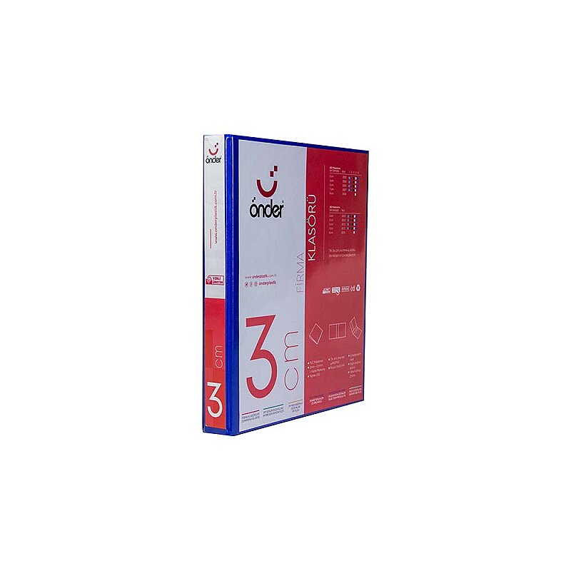 ÖNDER 2003-6 2 HALKALI D MEKANİZMALI KLASÖR A4 30mm LACİVERT