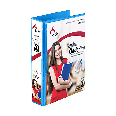 ÖNDER 2003-1 2 HALKALI D MEKANİZMALI KLASÖR A4 30mm MAVİ - 1