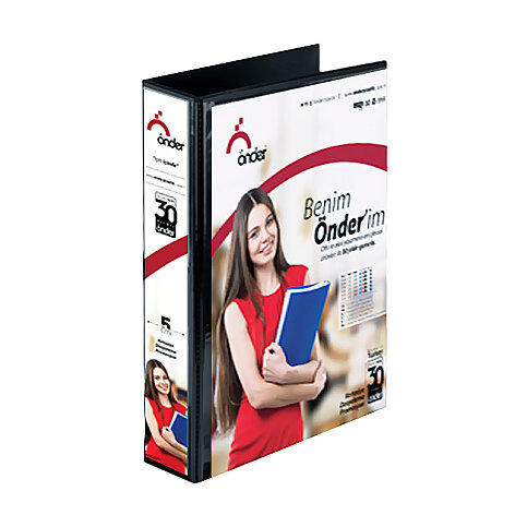 ÖNDER 2003-3 2 HALKALI D MEKANİZMALI KLASÖR A4 30mm SİYAH - 1
