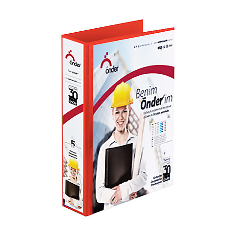 ÖNDER 2013-2 4 HALKALI D MEKANİZMALI KLASÖR A4 30mm KIRMIZI - 1