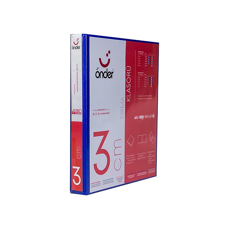 ÖNDER 2013-6 4 HALKALI D MEKANİZMALI KLASÖR A4 30mm LACİVERT