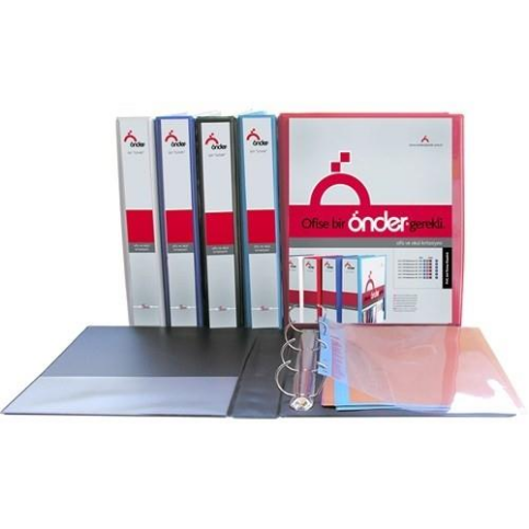 Önder 2015-2 4 Halkalı D Mekanizmalı Klasör A4 50mm Kırmızı - 2