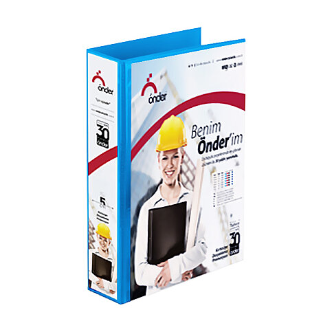 ÖNDER 2015-1 4 HALKALI D MEKANİZMALI KLASÖR A4 50mm MAVİ - 1