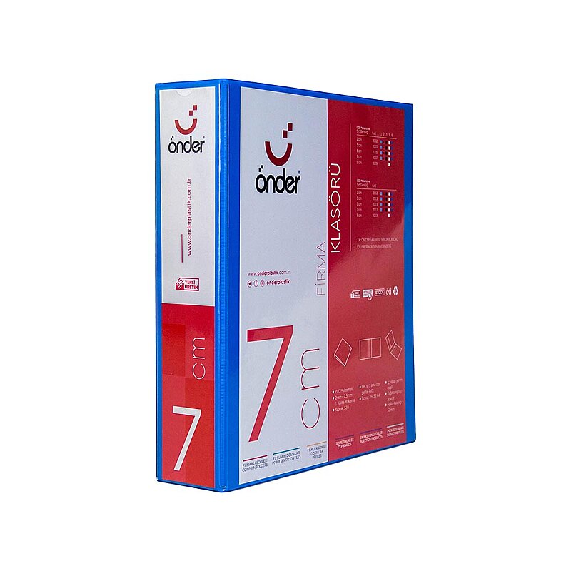 ÖNDER 2017-1 4 HALKALI D MEKANİZMALI KLASÖR A4 70mm MAVİ