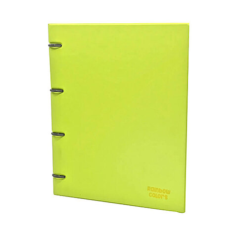 ÖNDER 122-20 RAİNBOW PLASTİK KAPAK HALKALI DOSYA 4 HALKA SARI - 1