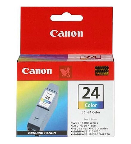 OUTLET CANON BCI-24C RENKLİ ORJİNAL MÜREKKEP KARTUŞ 130 SAYFA (İ250 İ320 İ450 İ470D İP1000) - 1