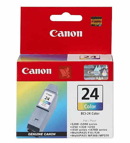 OUTLET CANON BCI-24C RENKLİ ORJİNAL MÜREKKEP KARTUŞ 130 SAYFA (İ250 İ320 İ450 İ470D İP1000) - 1