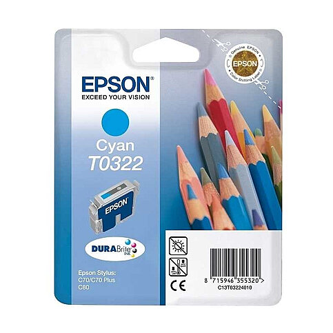 OUTLET EPSON T0322 C13T03224020 MAVİ ORJİNAL KARTUŞ (C70 80 82 CX4500) - 2