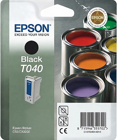OUTLET EPSON T040 C13T04014020 SİYAH ORJİNAL KARTUŞ 420 SAYFA (STYLUS C62 CX3200) - 1