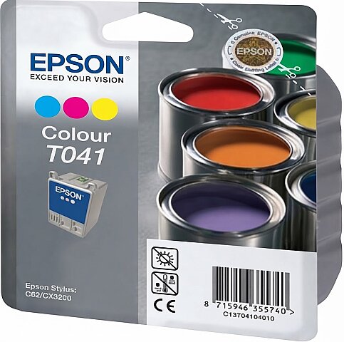 OUTLET EPSON T041 C13T04104020 RENKLİ ORJİNAL KARTUŞ 300 SAYFA (STYLUS C62 CX3200) - 1