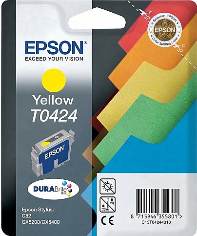 OUTLET EPSON T0424 C13T04244020 SARI ORJİNAL KARTUŞ 420 SAYFA (STYLUS C82 CX5100 CX5200) - 1