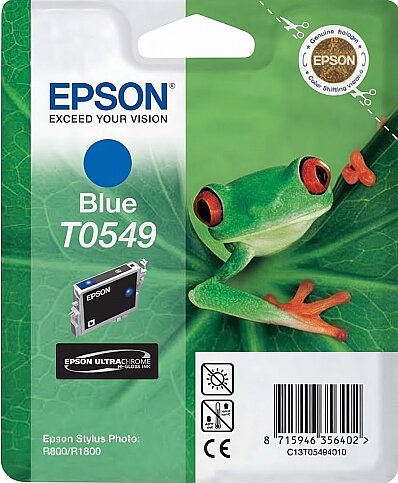 OUTLET EPSON T0549 C13T05494020 MAVİ ORJİNAL KARTUŞ 400 SAYFA (R800 R1800) - 1