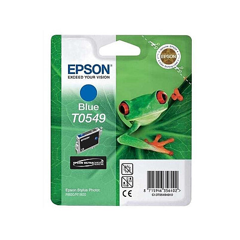 OUTLET EPSON T0549 C13T05494020 MAVİ ORJİNAL KARTUŞ 400 SAYFA (R800 R1800) - 2